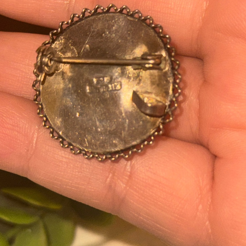 Sterling Eilat Stone VTG Brooch/Pendant - Picture 12 of 15